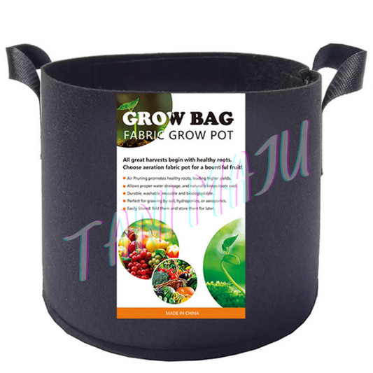 AgroBuddy 1/2/3/5/7/10 Gallon Felt Non-woven Fabric Beg Tanaman Saiz Kecil Hitam Plant Growing Bag / 无纺布毛毡植物种植袋 / (Model 175)