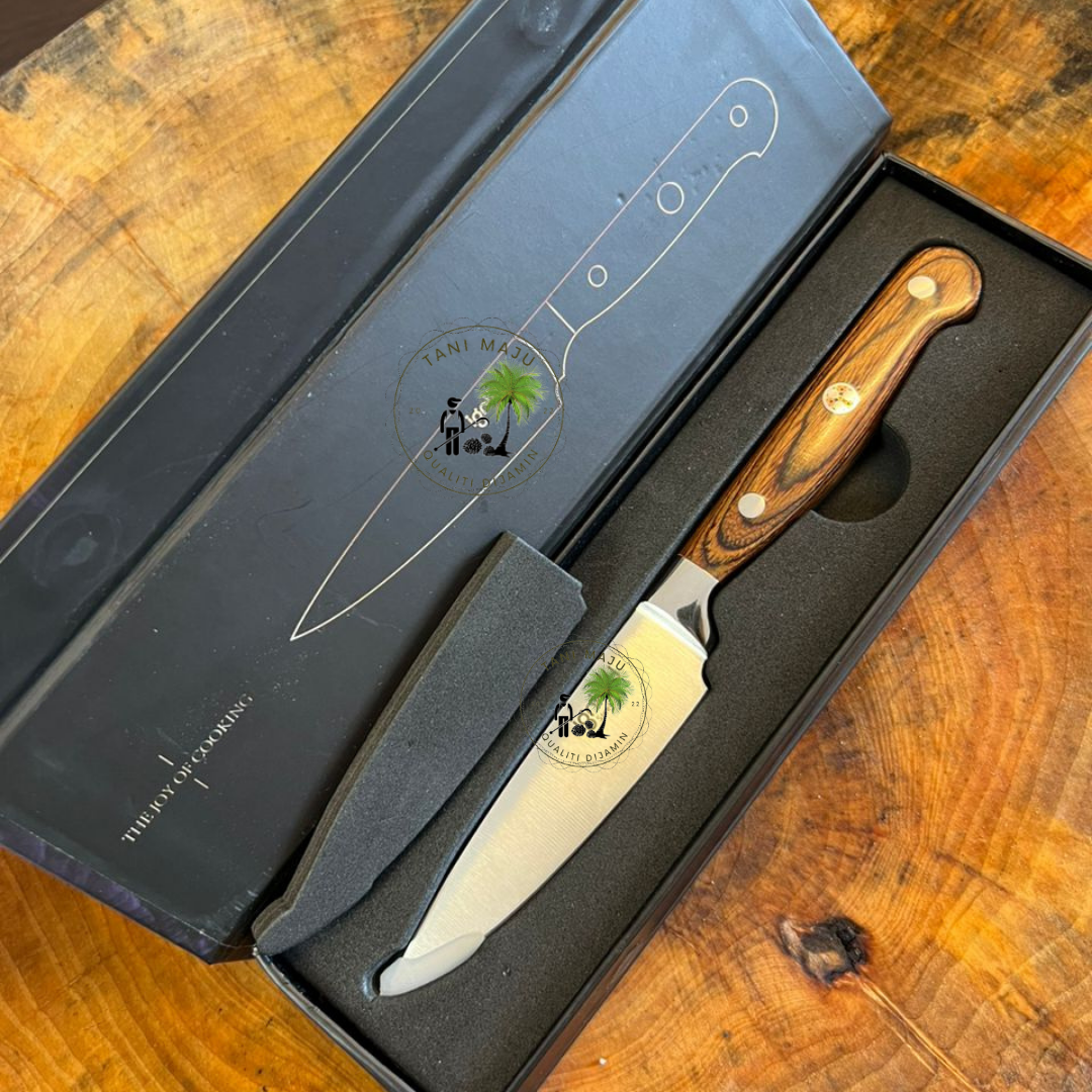 (Model 286) Multi-Purpose Fruit Knife with Golden Wood Handle