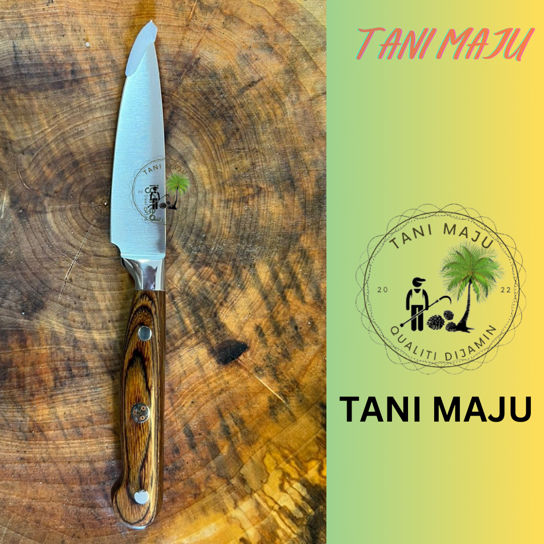 (Model 286) Multi-Purpose Fruit Knife with Golden Wood Handle