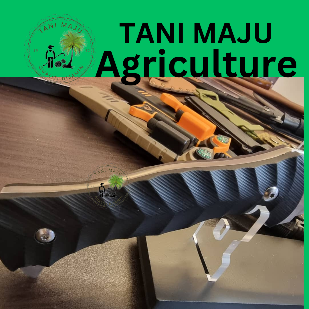 Model 306 / Pisau Ladang Bengkok 40cm – Baja Karbon + Sarung PERCUMA