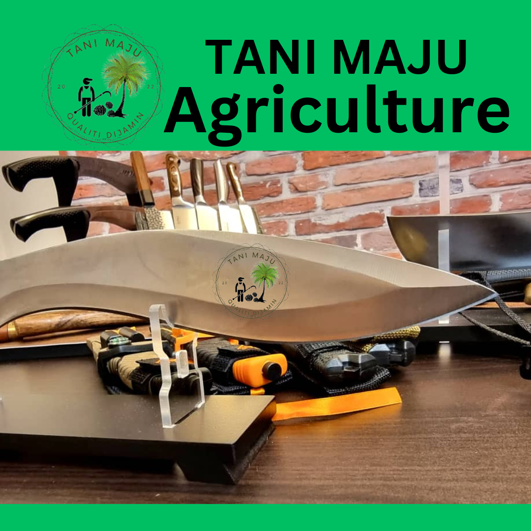 Model 306 / Pisau Ladang Bengkok 40cm – Baja Karbon + Sarung PERCUMA