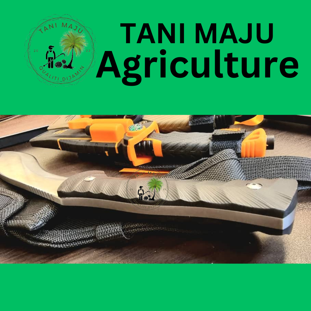 Model 306 / Pisau Ladang Bengkok 40cm – Baja Karbon + Sarung PERCUMA
