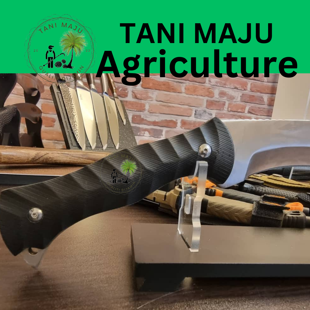 Model 306 / Pisau Ladang Bengkok 40cm – Baja Karbon + Sarung PERCUMA