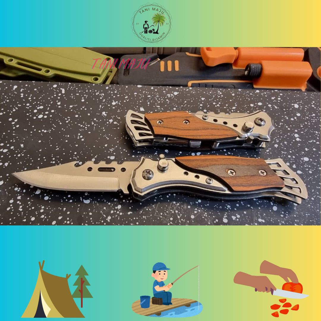 Model 295 Pisau Lipat Serbaguna + Lampu | Untuk Camping & Aktiviti Luar
