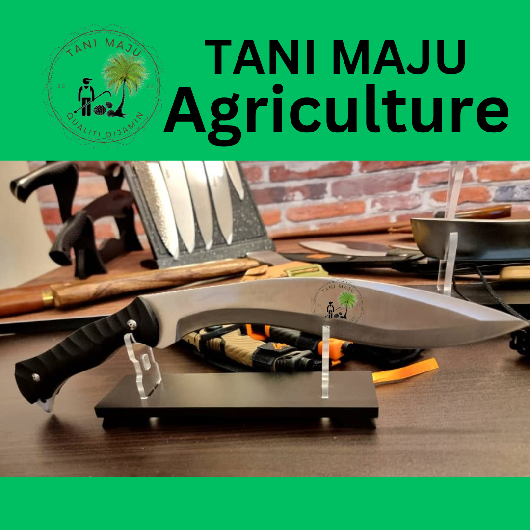 Model 306 / Pisau Ladang Bengkok 40cm – Baja Karbon + Sarung PERCUMA