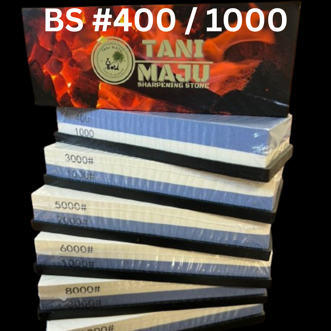 Batu Asah Pisau Dua Sisi Putih (White Corundum) Dengan Tapak & Penentu Sudut – Set Lengkap Alat AsaH