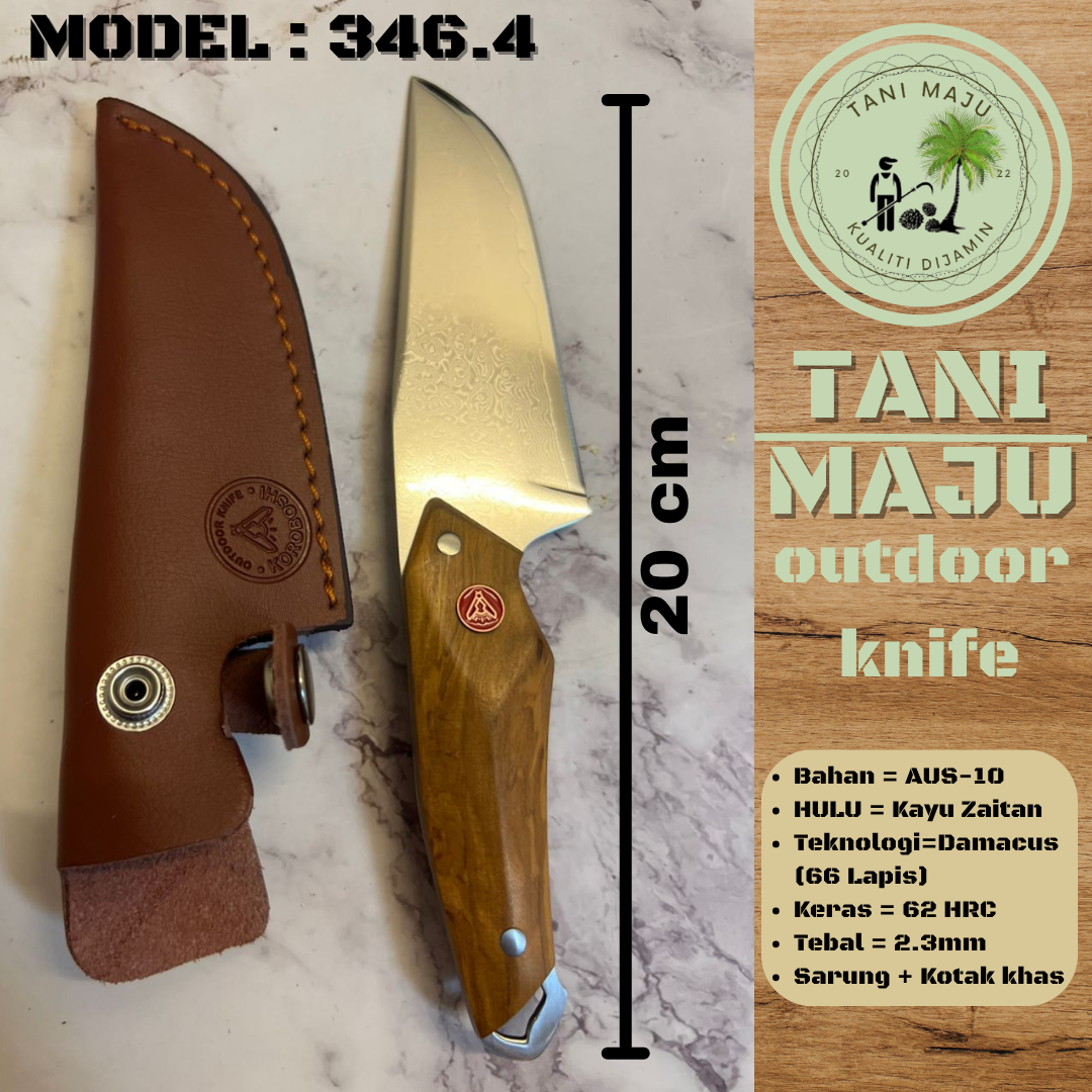 Pisau Damascus Serbaguna | 67 Lapisan Forge Camping Knife | Pisau Buah, Sayur & Daging