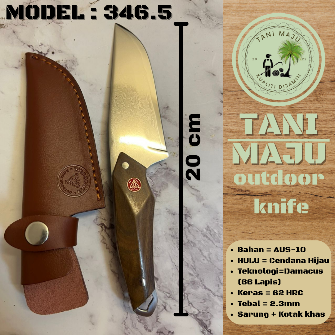 Pisau Damascus Serbaguna | 67 Lapisan Forge Camping Knife | Pisau Buah, Sayur & Daging