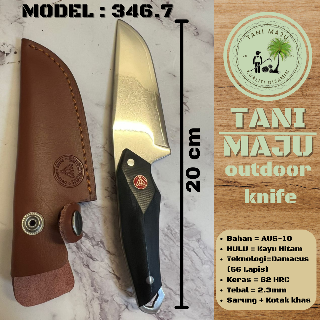 Pisau Damascus Serbaguna | 67 Lapisan Forge Camping Knife | Pisau Buah, Sayur & Daging