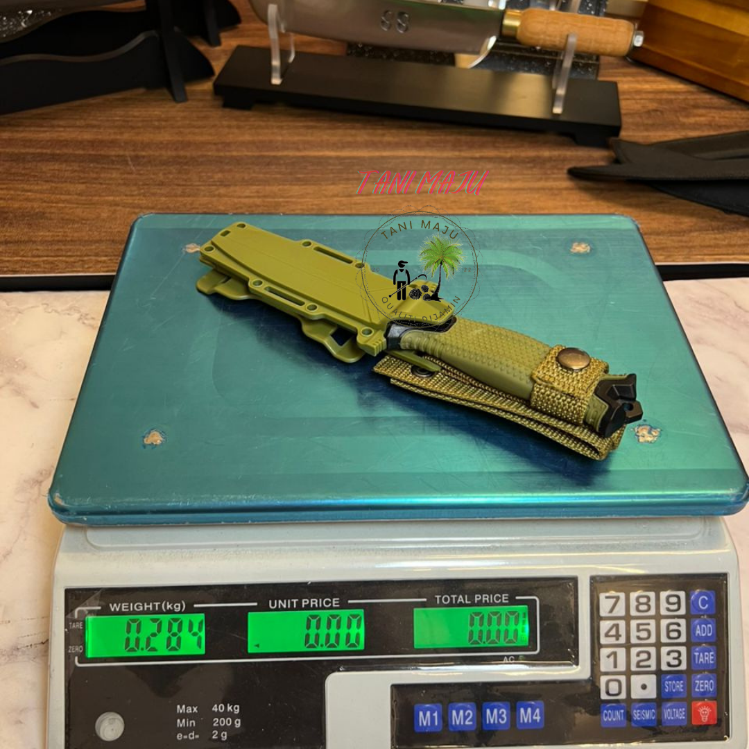 Model 300.1-300.3 / Pisau Survival Taktikal Dengan Sarung – Separuh Bergerigi, 3 Warna Pilihan