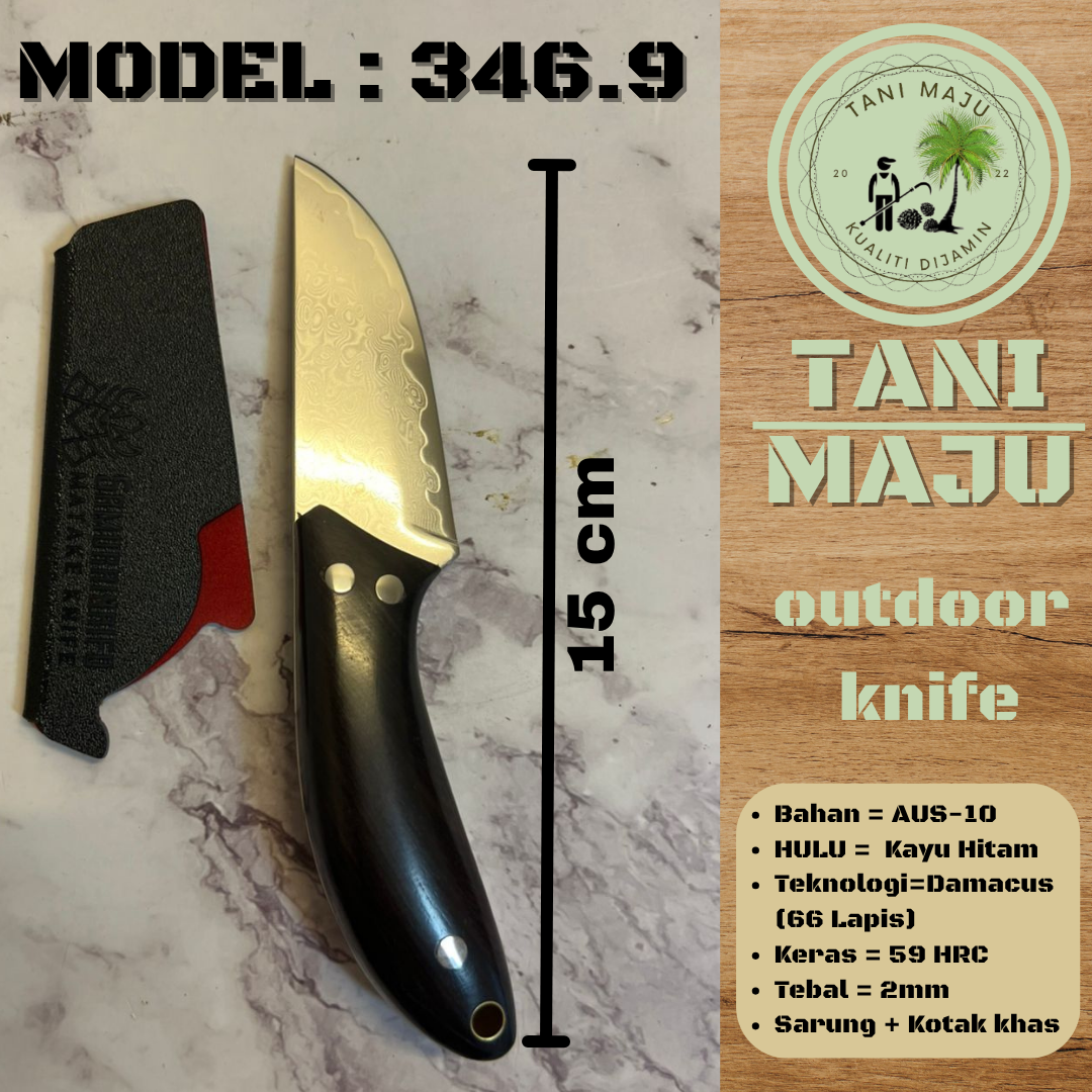 Pisau Damascus Serbaguna | 67 Lapisan Forge Camping Knife | Pisau Buah, Sayur & Daging