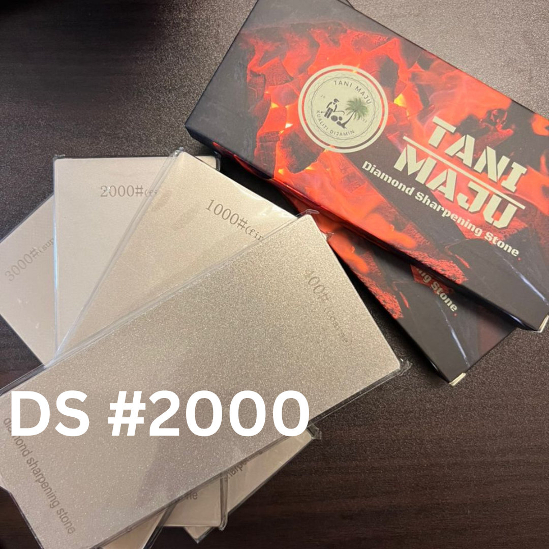 Batu Asah Pisau Dua Sisi Putih (White Corundum) Dengan Tapak & Penentu Sudut – Set Lengkap Alat AsaH