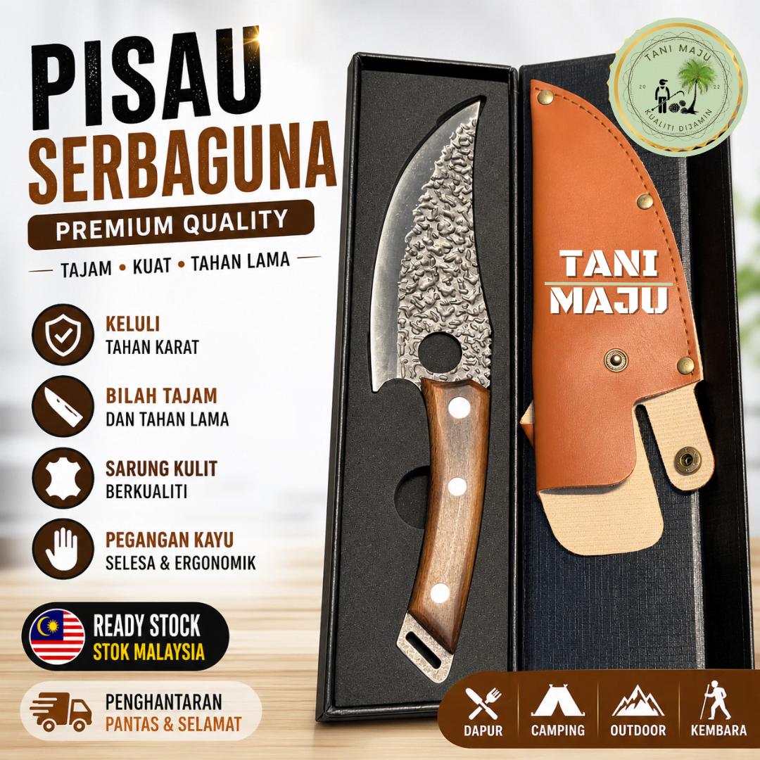 Model 467 / Pisau Dapur Premium 6 Inch Keluli Tahan Karat Handle Kayu Tajam Tahan Lama Serbaguna Kitchen Knife
