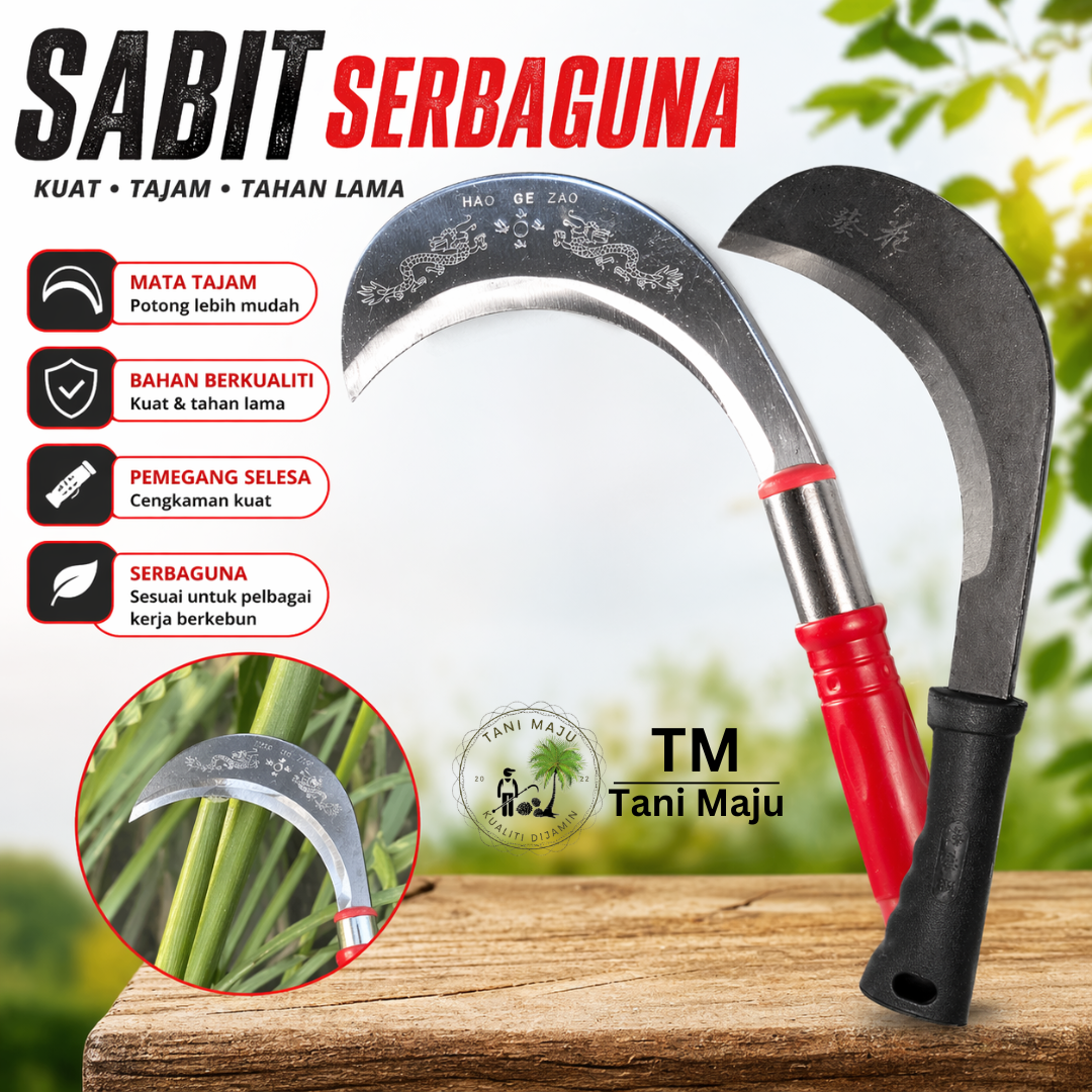 MODEL 039.7-039.8 / Alat Kebun Serbaguna Pemegang Getah | Keluli Mangan Tahan Lasak | Sesuai Untuk Kebun & Kerja Outdoor