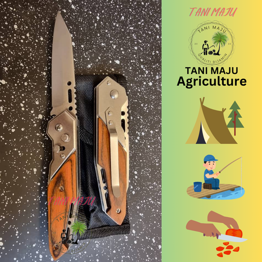 Model 293 Pisau Lipat Taktikal Outdoor | Pisau Kayu Serbaguna untuk Camping & Survival