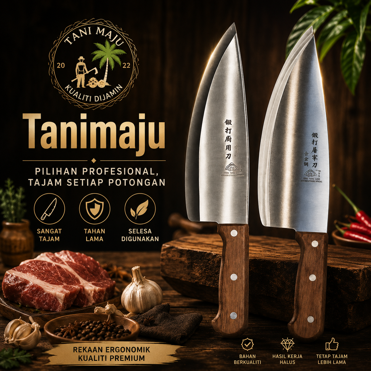 Model 459-460 lat Penyediaan Makanan Premium Pemegang Kayu Tahan Lama Untuk Kegunaan Dapur Harian