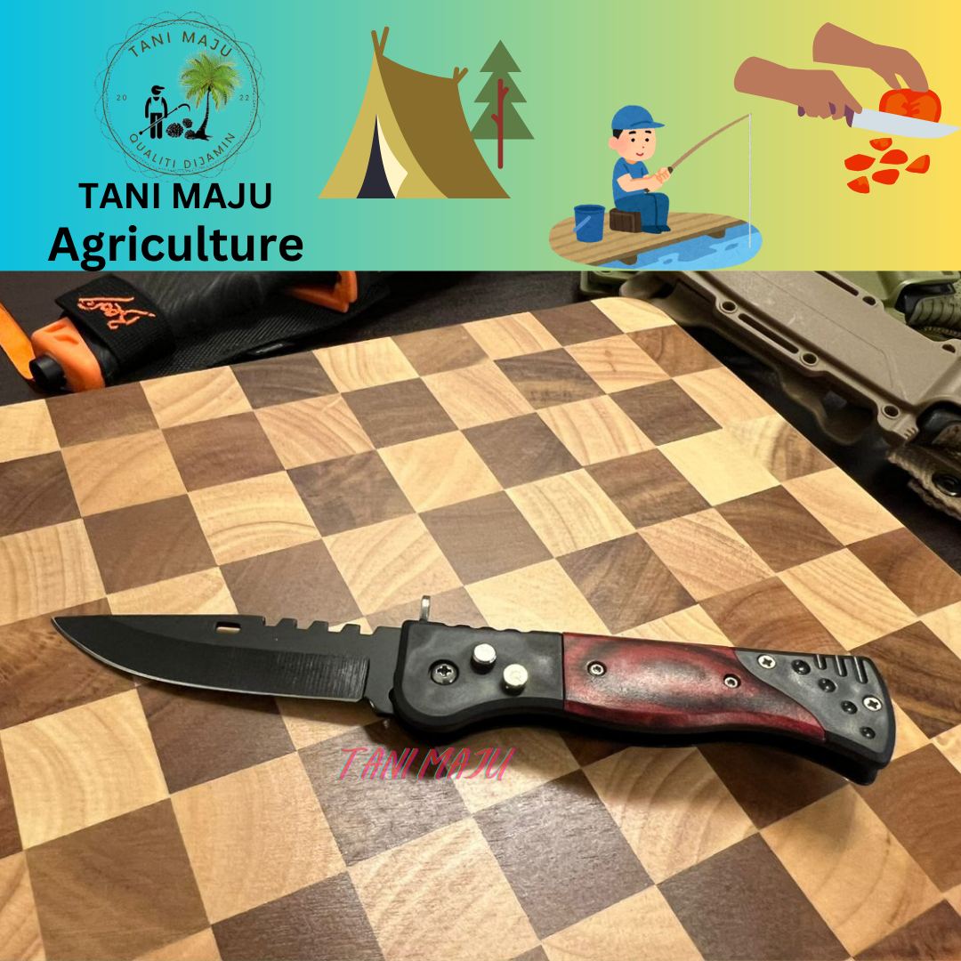 Model 297.1 / Pisau Outdoor Lipat | Pisau Camping Anti-Gelincir & Mudah Alih (Auto Buka)