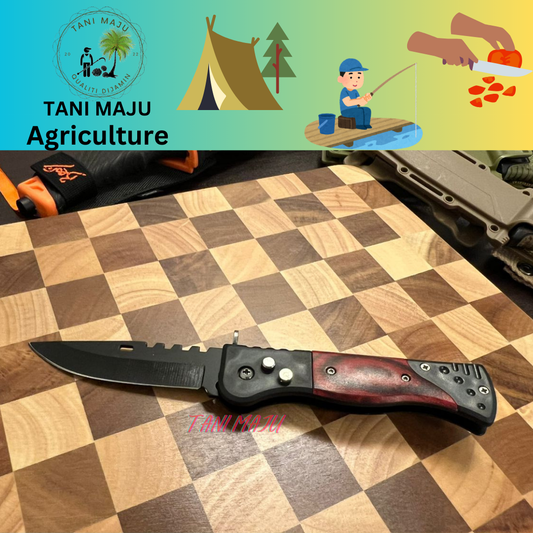Model 297.1 / Pisau Outdoor Lipat | Pisau Camping Anti-Gelincir & Mudah Alih (Auto Buka)