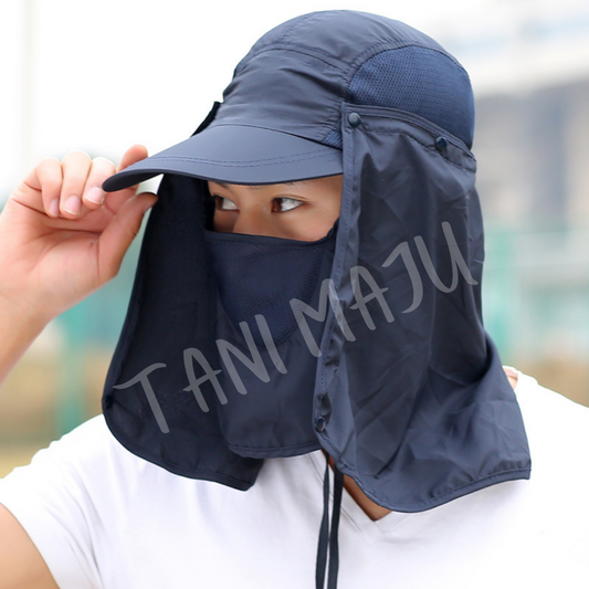 Fishing Hat 360 Full Face Cover Anti Mosquito Bucket Cap - Topi Pemancing Ikan Topi mancing Sunhat with Face Cover C008