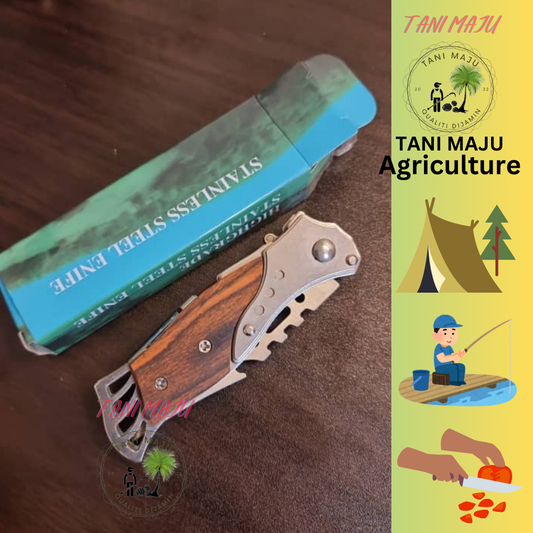 Model 295 Pisau Lipat Serbaguna + Lampu | Untuk Camping & Aktiviti Luar