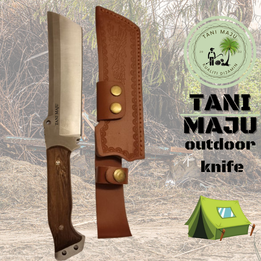 Model 409 (Pisau Potong Kayu & Buluh Tajam untuk Camping Hiking & Survival)( Stainless Steel