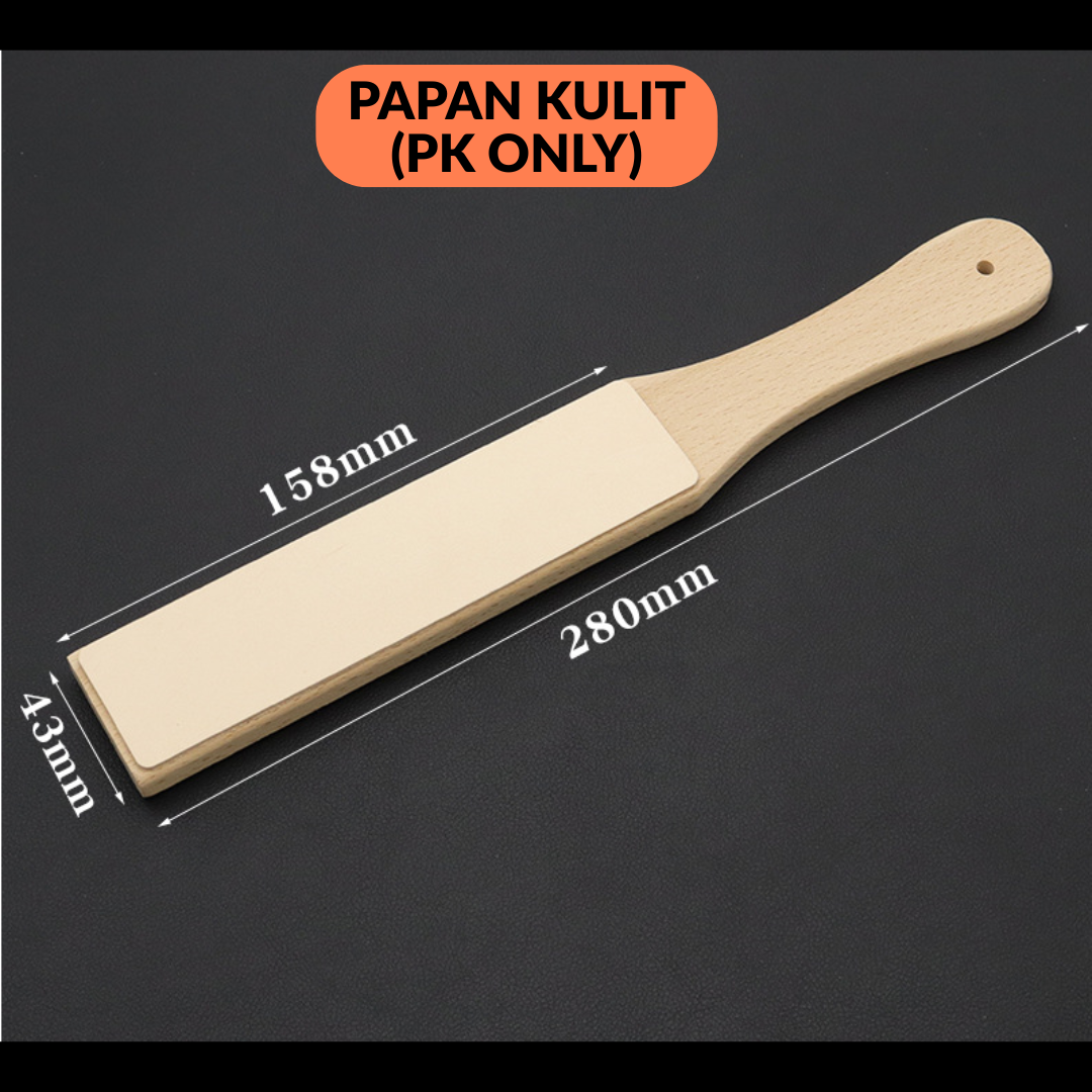 Batu Asah Pisau Dua Sisi Putih (White Corundum) Dengan Tapak & Penentu Sudut – Set Lengkap Alat AsaH