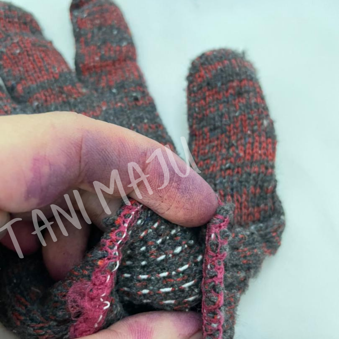 COTTON HAND GLOVE / COTTON GLOVE SARUNG TANGAN KAIN TEBAL / WORKER GLOVE / KNITTED COTTON GLOVE  (C010)