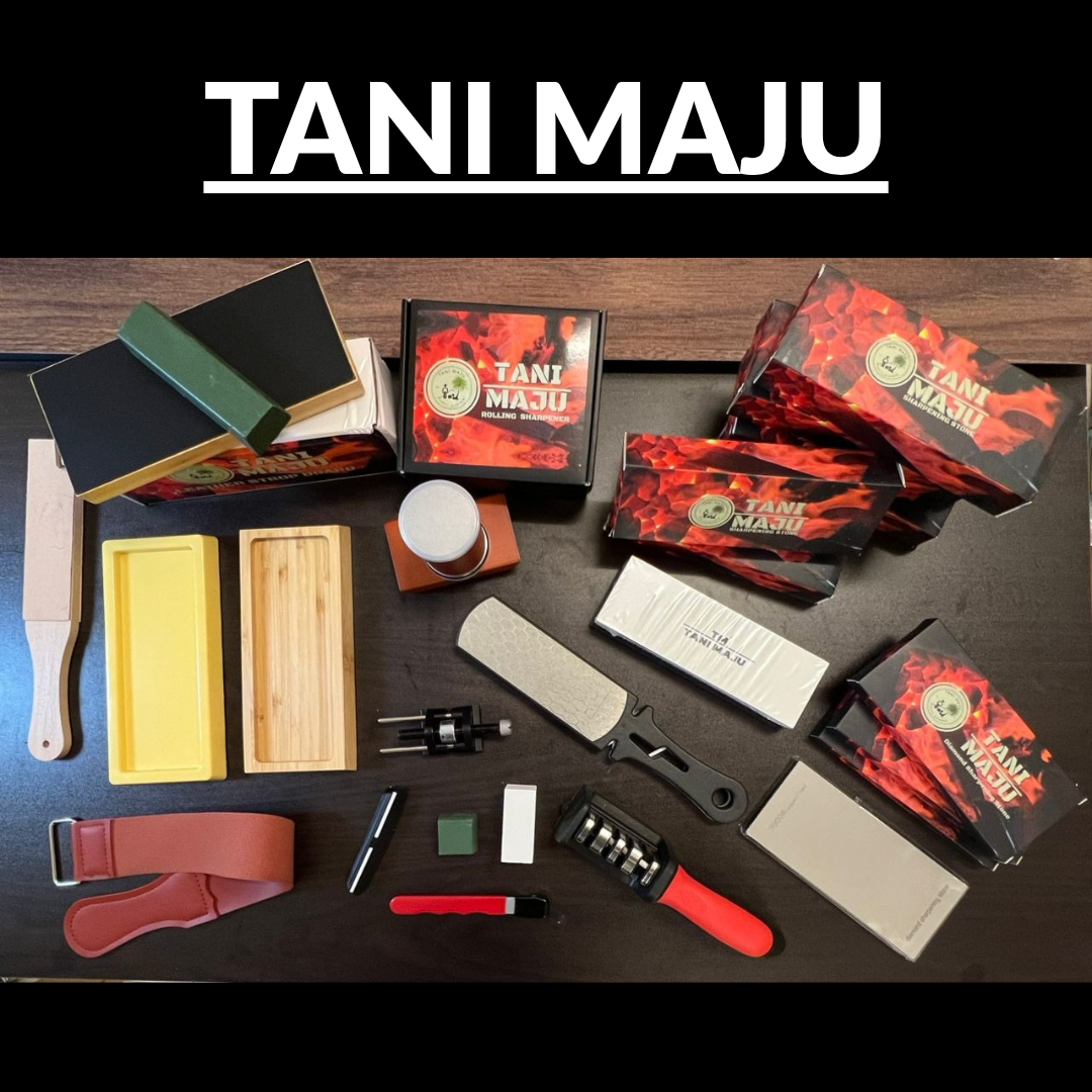 Batu Asah Pisau Dua Sisi Putih (White Corundum) Dengan Tapak & Penentu Sudut – Set Lengkap Alat AsaH