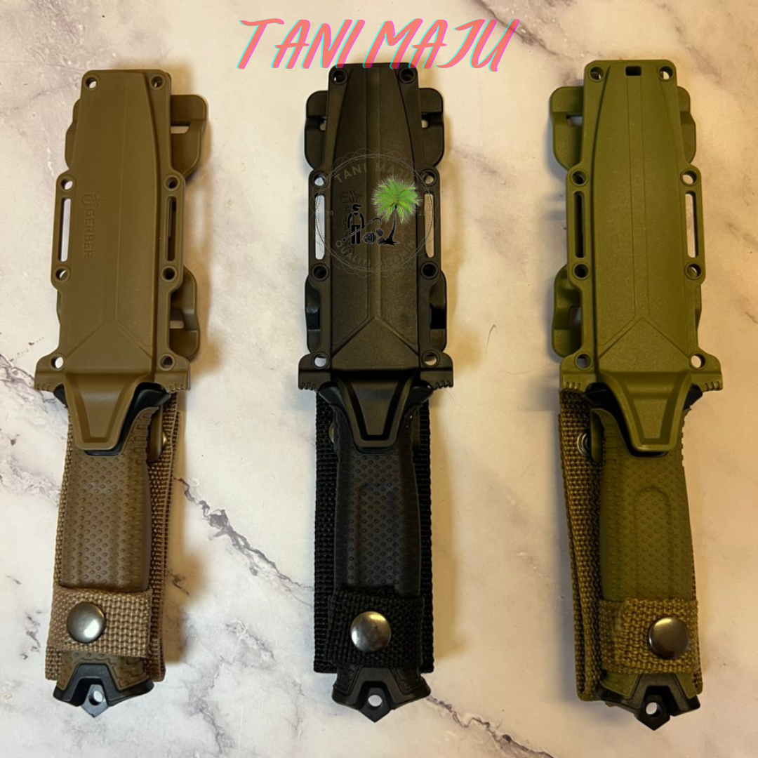 Model 300.1-300.3 / Pisau Survival Taktikal Dengan Sarung – Separuh Bergerigi, 3 Warna Pilihan