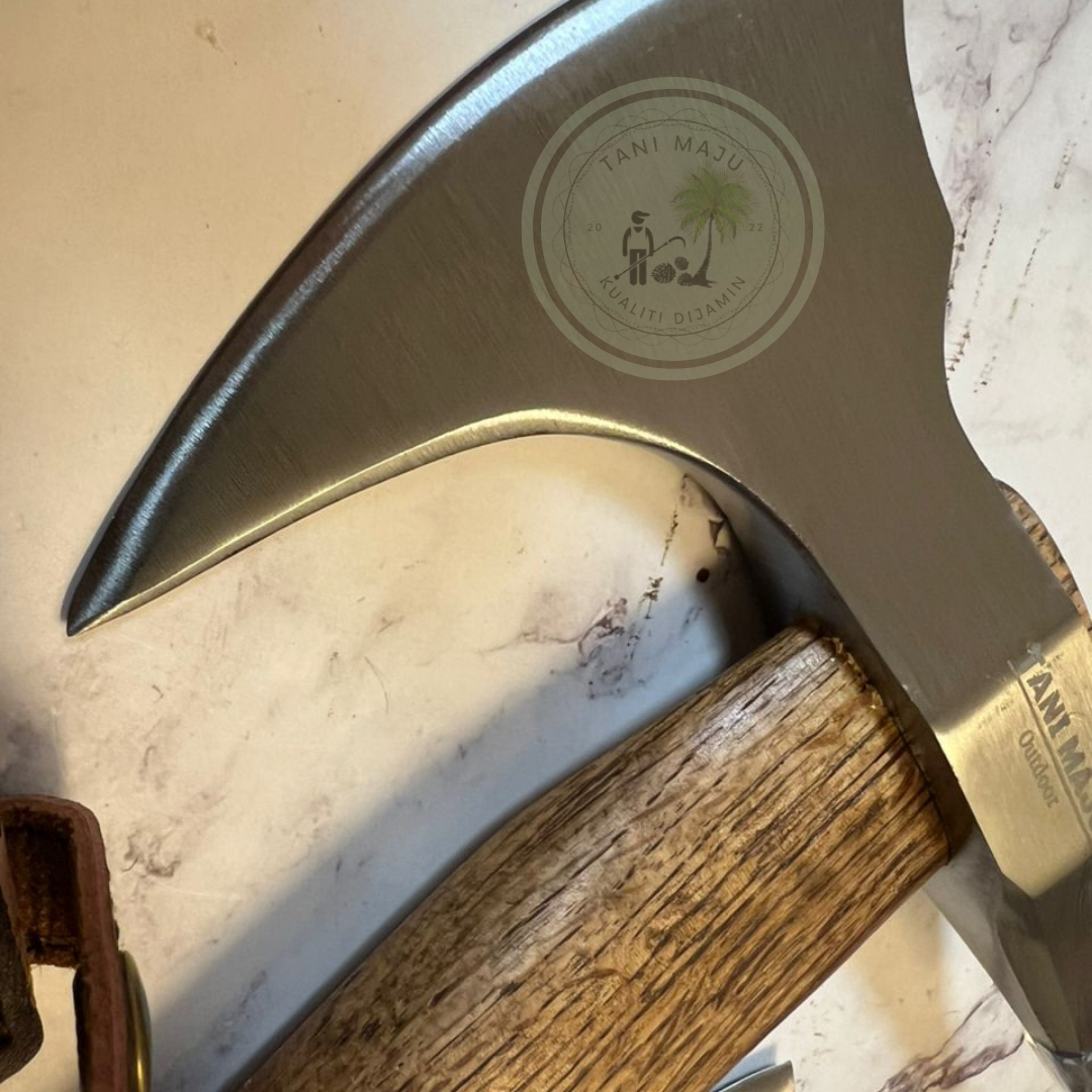 Model (410-411) Kapak Serbaguna Outdoor Tempa Tangan – Kapak Besar & Kecil Dengan Sarung | Kapak Camping, Pecah Kayu & Daging