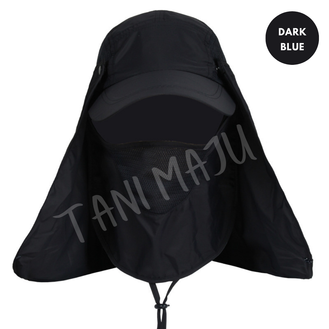 Fishing Hat 360 Full Face Cover Anti Mosquito Bucket Cap - Topi Pemancing Ikan Topi mancing Sunhat with Face Cover C008