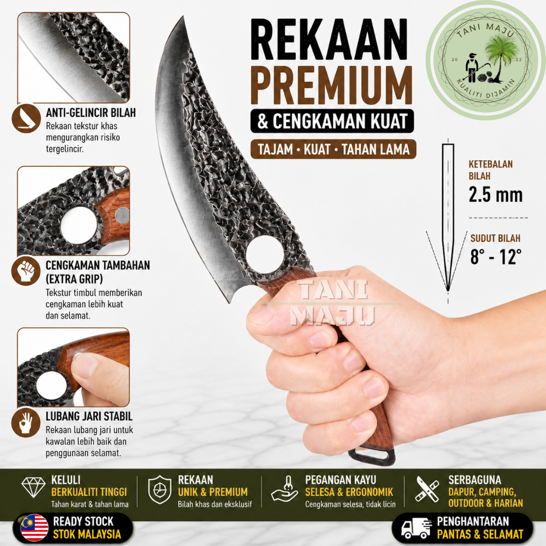 Model 467 / Pisau Dapur Premium 6 Inch Keluli Tahan Karat Handle Kayu Tajam Tahan Lama Serbaguna Kitchen Knife