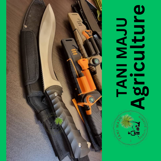 Model 306 / Pisau Ladang Bengkok 40cm – Baja Karbon + Sarung PERCUMA