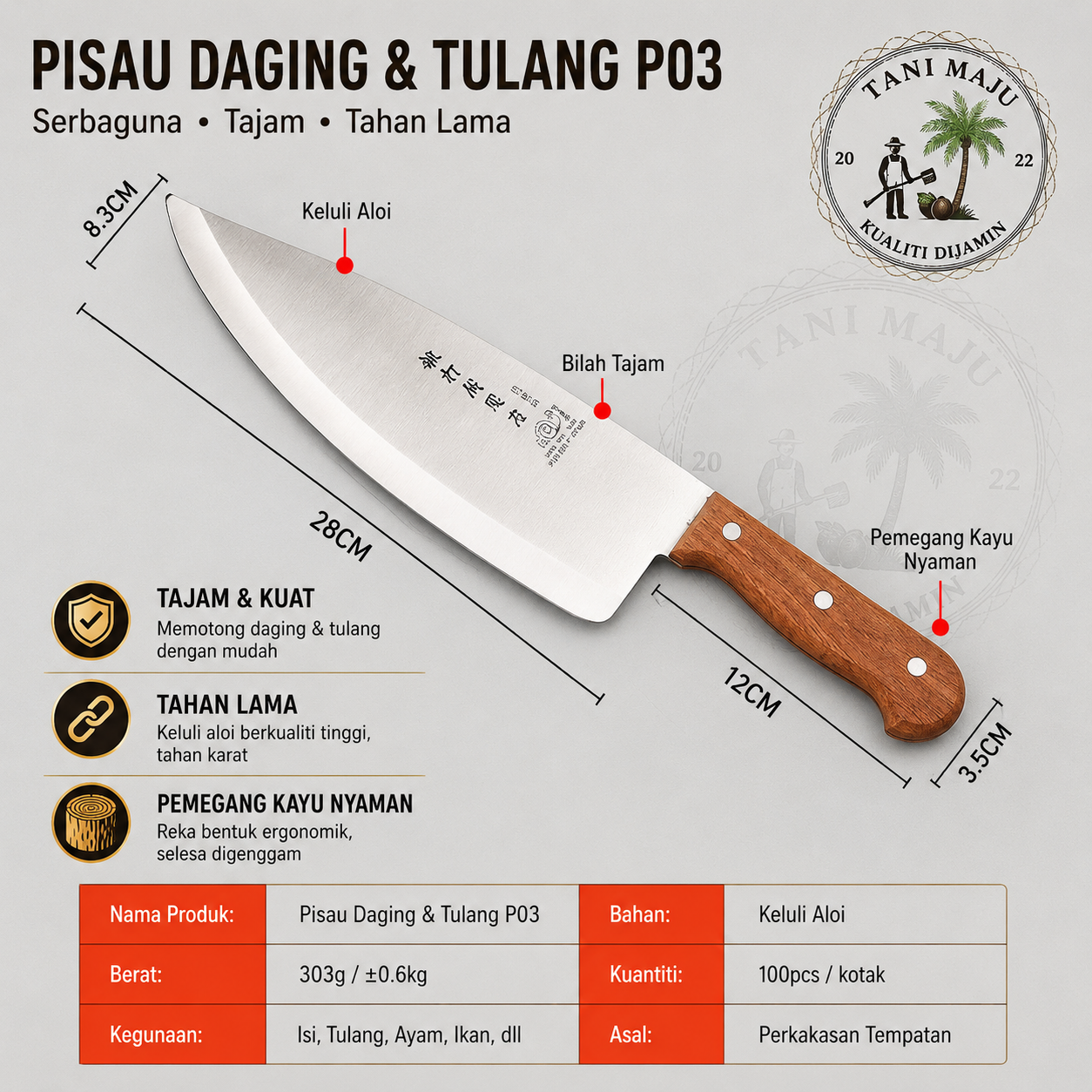 Model 459-460 lat Penyediaan Makanan Premium Pemegang Kayu Tahan Lama Untuk Kegunaan Dapur Harian