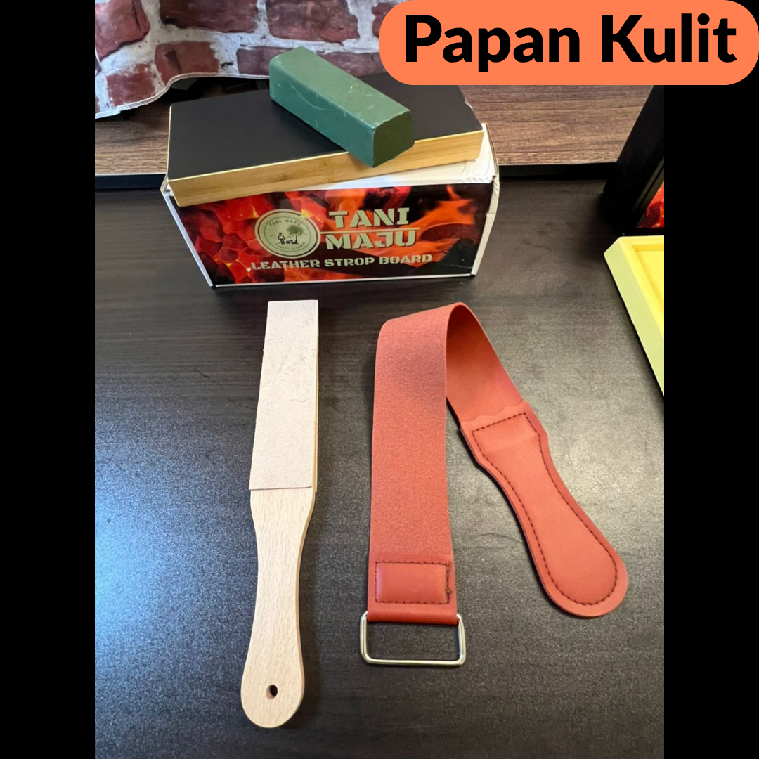 Batu Asah Pisau Dua Sisi Putih (White Corundum) Dengan Tapak & Penentu Sudut – Set Lengkap Alat AsaH