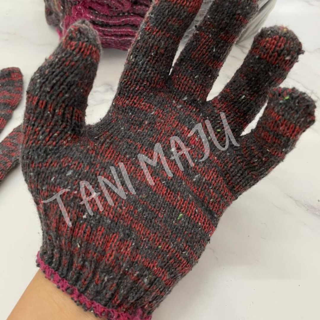 COTTON HAND GLOVE / COTTON GLOVE SARUNG TANGAN KAIN TEBAL / WORKER GLOVE / KNITTED COTTON GLOVE  (C010)