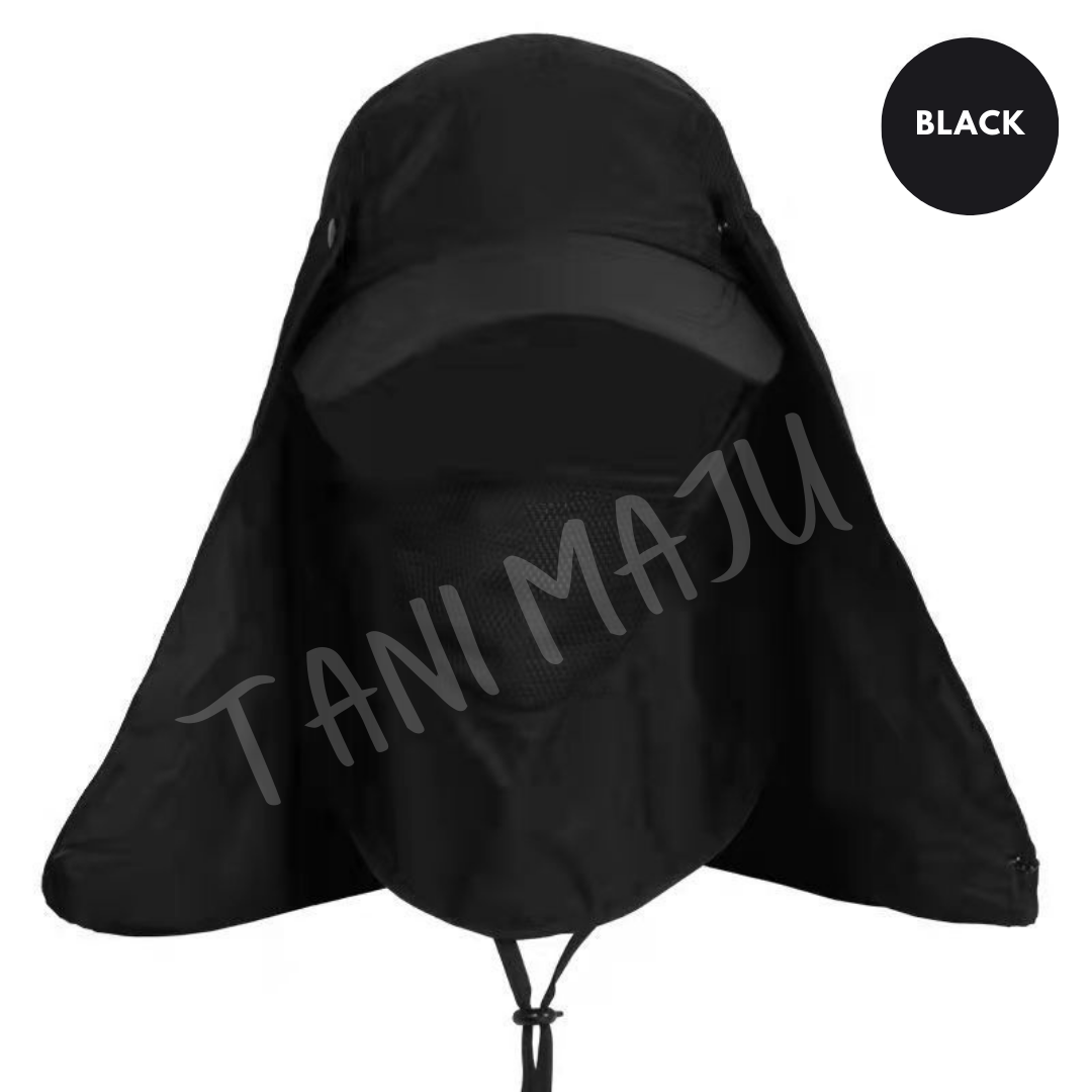 Fishing Hat 360 Full Face Cover Anti Mosquito Bucket Cap - Topi Pemancing Ikan Topi mancing Sunhat with Face Cover C008