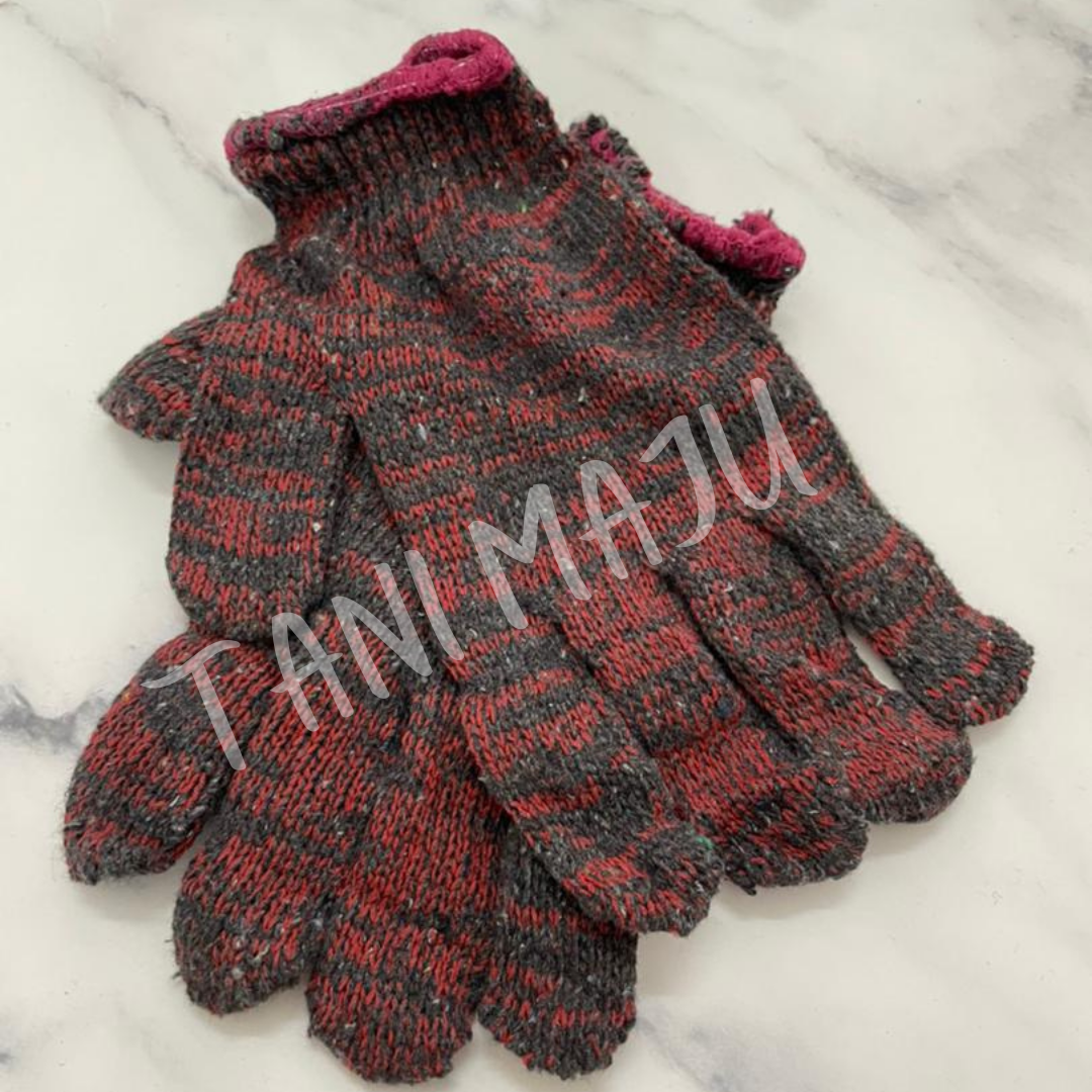 COTTON HAND GLOVE / COTTON GLOVE SARUNG TANGAN KAIN TEBAL / WORKER GLOVE / KNITTED COTTON GLOVE  (C010)