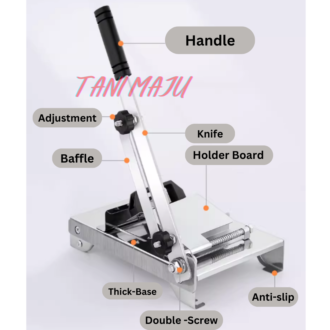 Stainless Steel Meat Slicer Manual Adjustable Frozen Meat High Quality Mutton Beef Mesin Potong Hiris Daging (MODEL 245)
