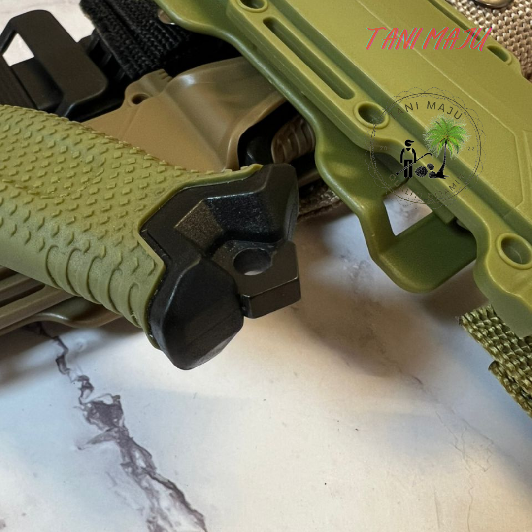 Model 300.1-300.3 / Pisau Survival Taktikal Dengan Sarung – Separuh Bergerigi, 3 Warna Pilihan