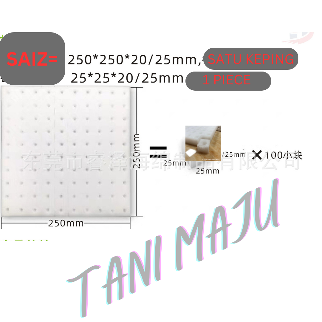 Hydroponic Germination Sponge 100 Cubes with holes for Seedling Aquaponic Semai Benih Hidroponik Span Percambahan  (Model 172)