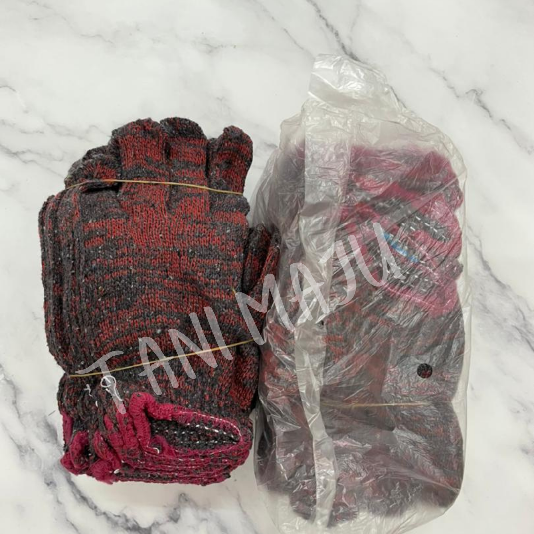 COTTON HAND GLOVE / COTTON GLOVE SARUNG TANGAN KAIN TEBAL / WORKER GLOVE / KNITTED COTTON GLOVE  (C010)