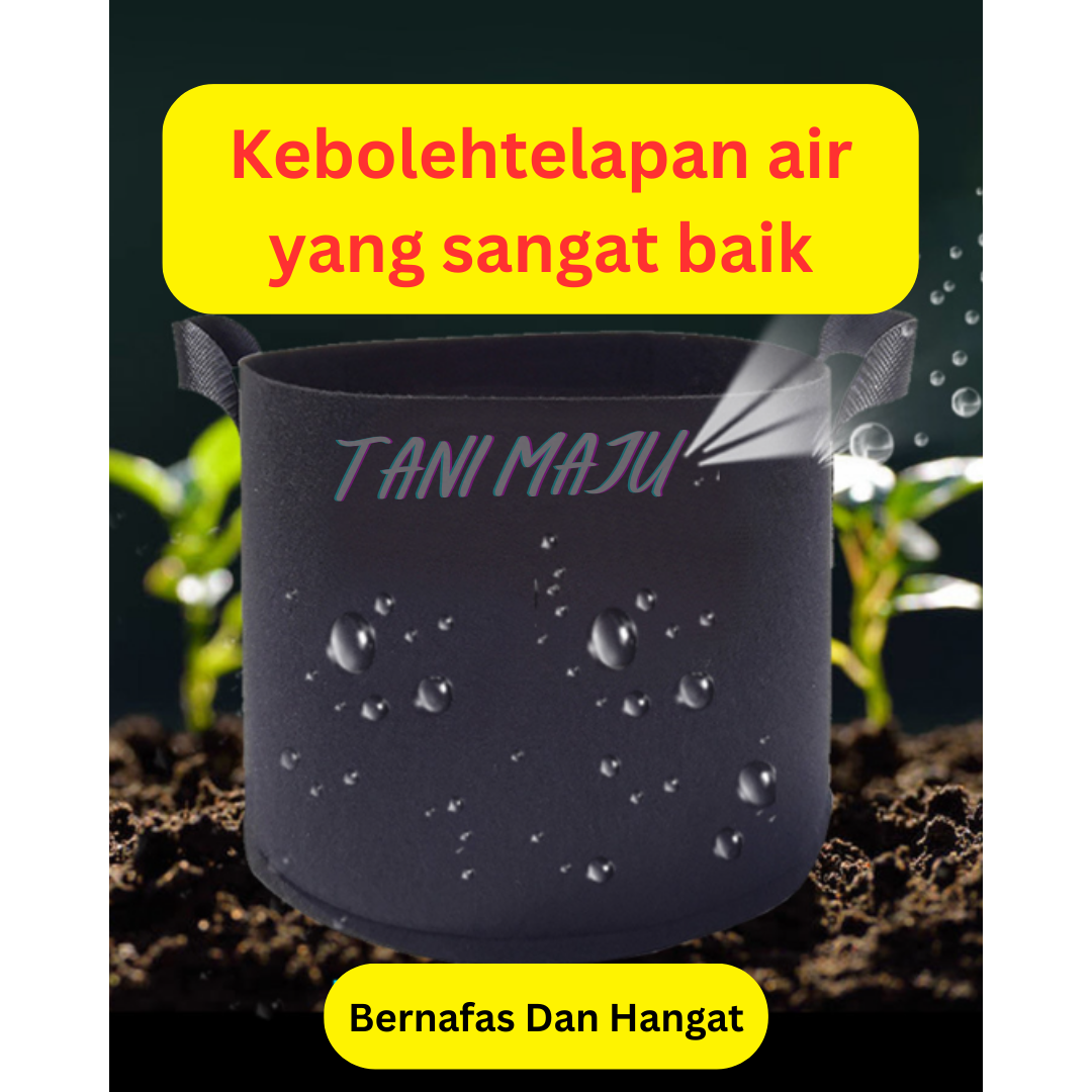AgroBuddy 1/2/3/5/7/10 Gallon Felt Non-woven Fabric Beg Tanaman Saiz Kecil Hitam Plant Growing Bag / 无纺布毛毡植物种植袋 / (Model 175)