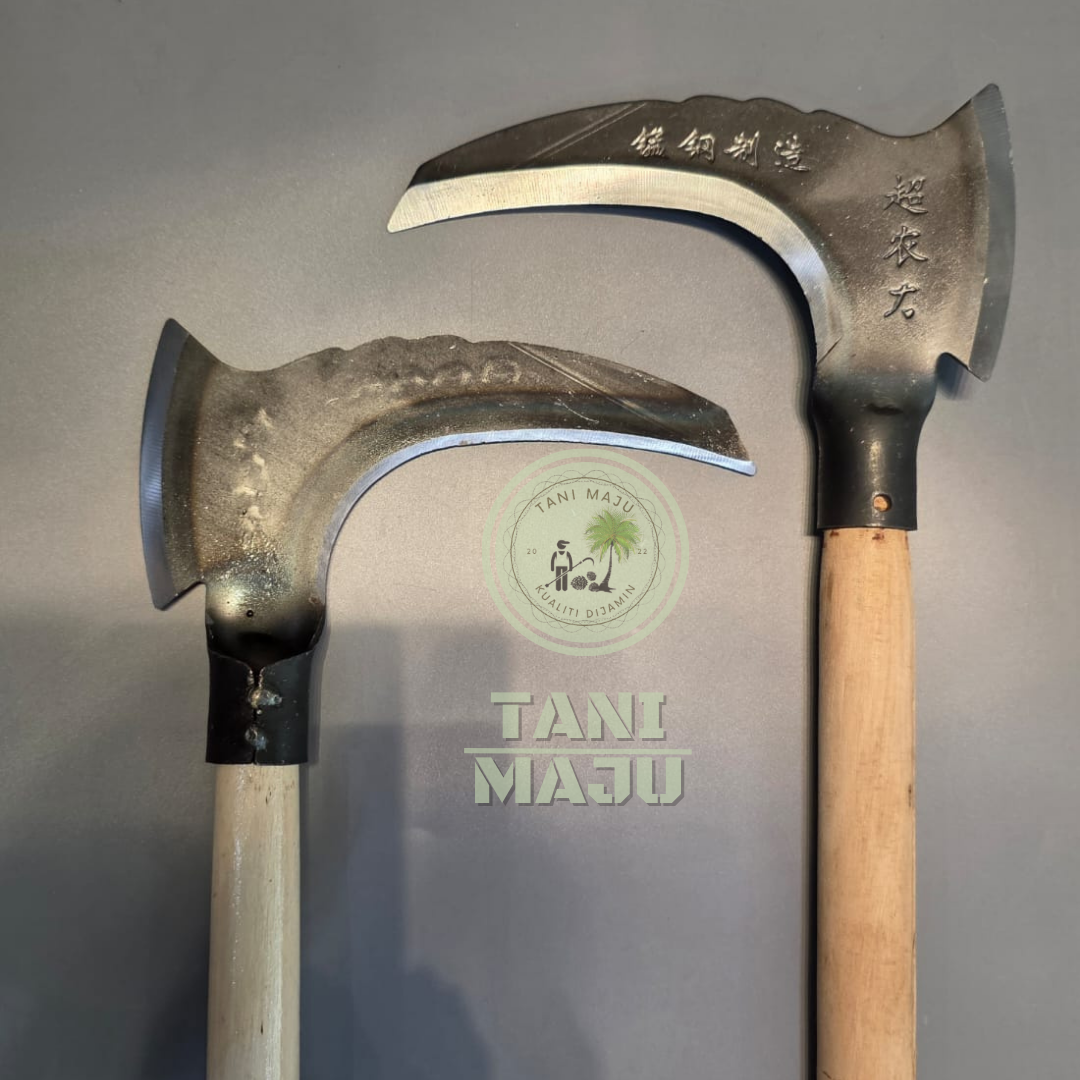 Model (423-424) Sabit Dua Mata Bertangkai Kayu | Alat Kebun & Pertanian Serbaguna