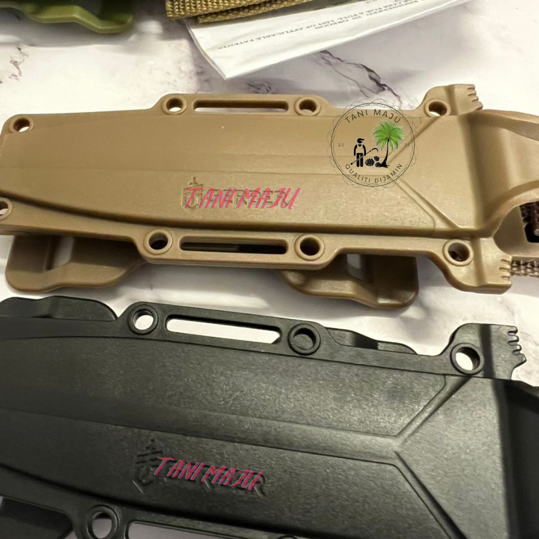 Model 300.1-300.3 / Pisau Survival Taktikal Dengan Sarung – Separuh Bergerigi, 3 Warna Pilihan